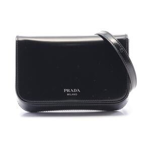Prada brushed leather shoulder bag Black
